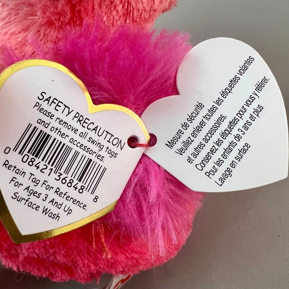 Ty Beanie Boos Gilda Flamingo Small Pink Excellent Glitter Eyes Sparkle Beak - Picture 10 of 14